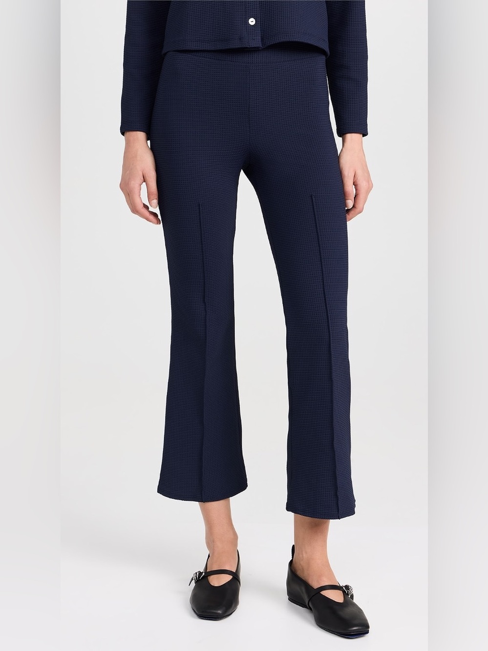DONNI. The Box Weave Stretch Kick Flare Pants Size L NWT